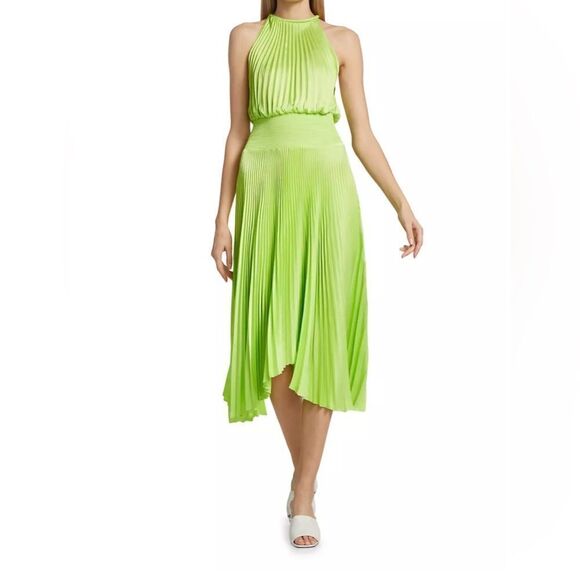 A.L.C. Asymmetric Pleated Midi-Dress size 2 - Picture 2 of 12